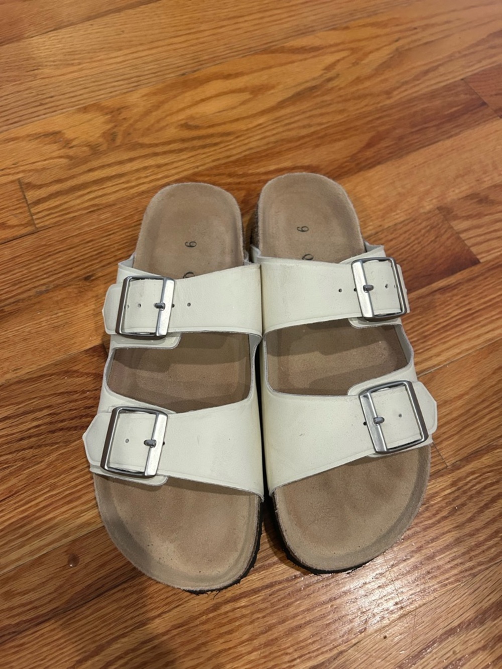 Quince White Double-Buckle Birkenstock Sandals